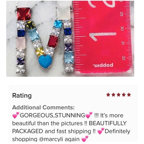 LARGE Multi Colored Initial Letter Necklace-Boutique - Picture 5 of 12